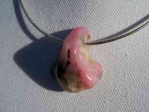 Roze Andes Opaal doorboorde edelsteenhanger 04