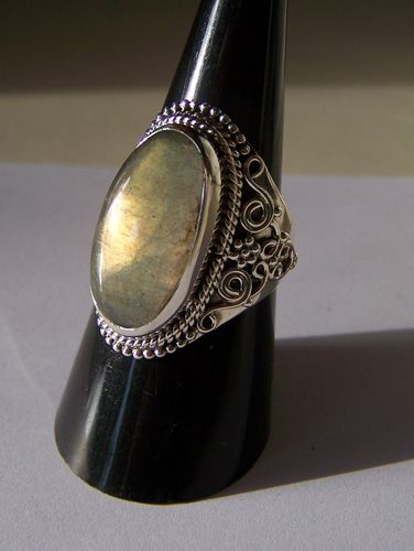 Labradoriet 925-Sterling zilveren ring in Bohemien stijl 27