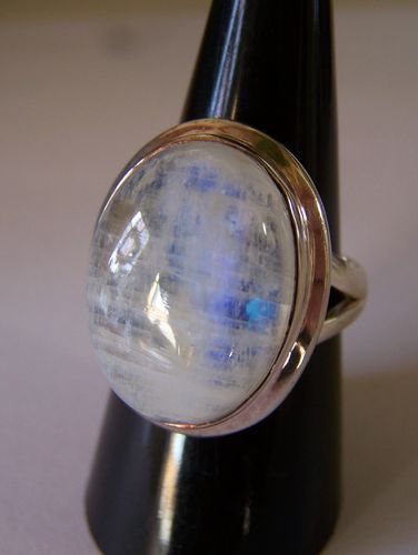 Regenboog Maansteen 925-Sterling zilveren ring 20