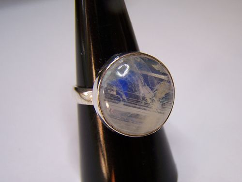 Regenboog Maansteen 925-Sterling zilveren ring 22