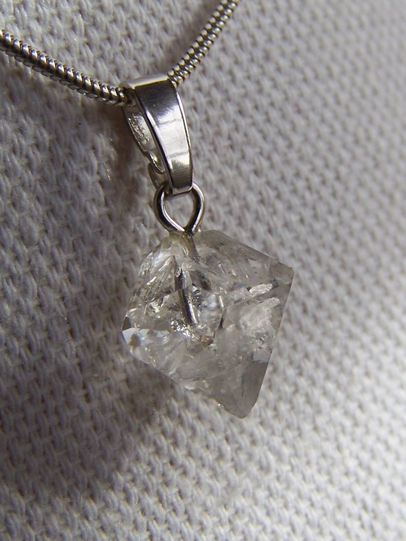 Herkimer diamant edelsteenhanger met 925-Sterling zilver haakje 15