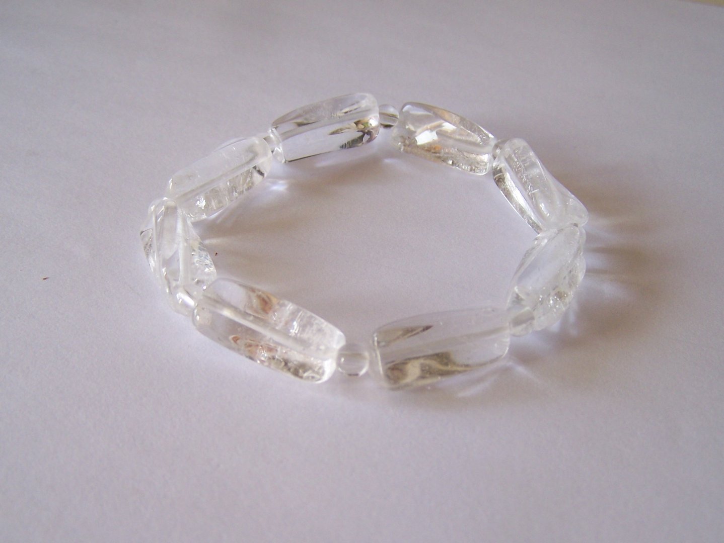 Bergkristal elastische armband 'wokkel' 03